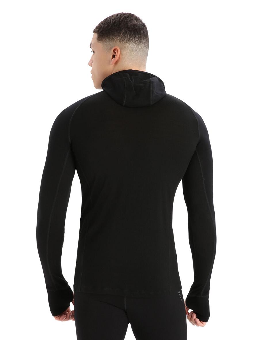 Black Icebreaker ZoneKnit™ Merino Insulated Long Sleeve Hoodie Men's Base Layers | AU 1330SGLO